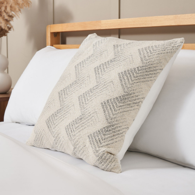 Geo Wave Design Cushion, Cream - image 1