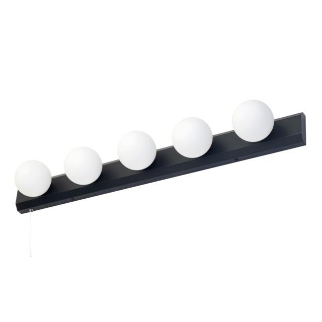 Lara Hollywood Style Bathroom Wall Light, Matte Black - image 1