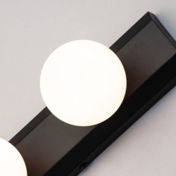 Lara Hollywood Style Bathroom Wall Light, Matte Black - thumbnail 7
