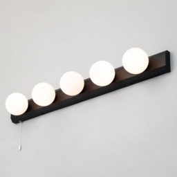 Lara Hollywood Style Bathroom Wall Light, Matte Black - thumbnail 4