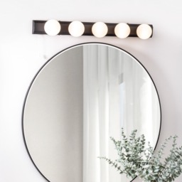 Lara Hollywood Style Bathroom Wall Light, Matte Black - thumbnail 3