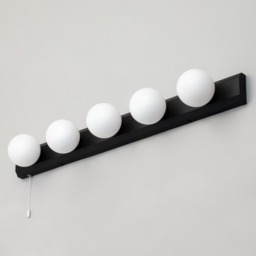 Lara Hollywood Style Bathroom Wall Light, Matte Black - thumbnail 5