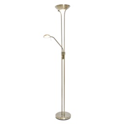 Mother and Child LED Floor Lamp, Antique Brass