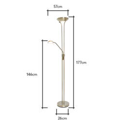 Mother and Child LED Floor Lamp, Antique Brass - thumbnail 9