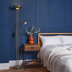 Mother and Child LED Floor Lamp, Antique Brass - thumbnail 3