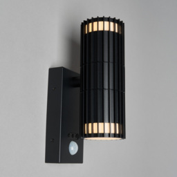 Zeb Outdoor Up and Down Wall Light with PIR Sensor, Black - thumbnail 4