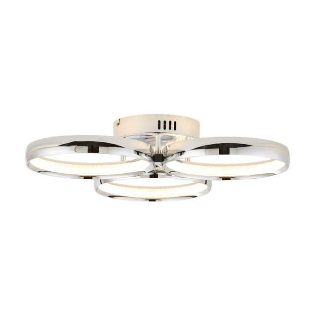 Lena Ring LED Flush Ceiling Light, Chrome - image 1