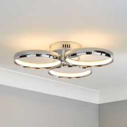 Lena Ring LED Flush Ceiling Light, Chrome - thumbnail 3