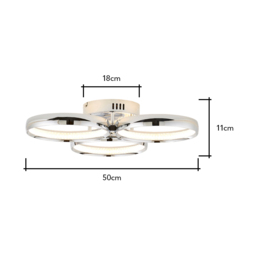 Lena Ring LED Flush Ceiling Light, Chrome - thumbnail 7