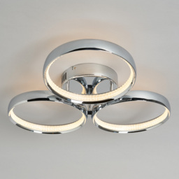 Lena Ring LED Flush Ceiling Light, Chrome - thumbnail 4
