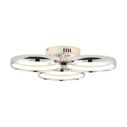 Lena Ring LED Flush Ceiling Light, Chrome - thumbnail 1