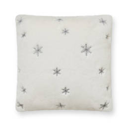 Christmas Sparkling Snowflakes Cushion, White - thumbnail 3