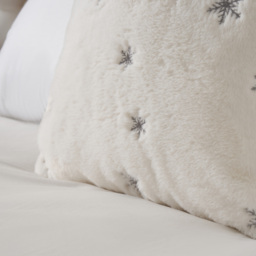 Christmas Sparkling Snowflakes Cushion, White - thumbnail 4