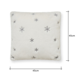 Christmas Sparkling Snowflakes Cushion, White - thumbnail 6