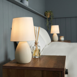 2 Pack of Freya Teardrop Ceramic Table Lamps, Cream - thumbnail 9