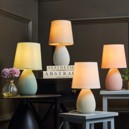 2 Pack of Freya Teardrop Ceramic Table Lamps, Cream - thumbnail 8