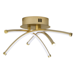 Aalto Cross Arms LED Flush Ceiling Light, Satin Brass - thumbnail 7