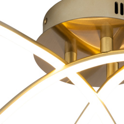 Aalto Cross Arms LED Flush Ceiling Light, Satin Brass - thumbnail 8