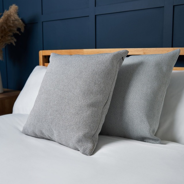 Snow Fleece Cushion, Silver - image 1