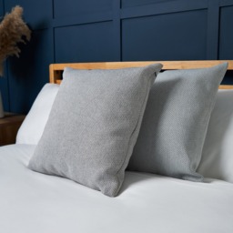 Snow Fleece Cushion, Silver - thumbnail 1
