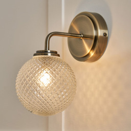 Diana Bathroom Wall Light, Antique Brass - thumbnail 4