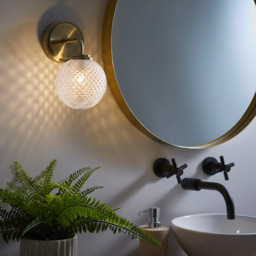Diana Bathroom Wall Light, Antique Brass - thumbnail 3