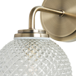 Diana Bathroom Wall Light, Antique Brass - thumbnail 9
