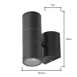 Delting Up and Down Outdoor Wall Light, Anthracite - thumbnail 7