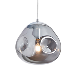 Wilder Ceiling Pendant Light with Smoked Glass Shade, Chrome - thumbnail 1