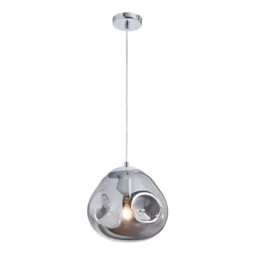 Wilder Ceiling Pendant Light with Smoked Glass Shade, Chrome - thumbnail 7
