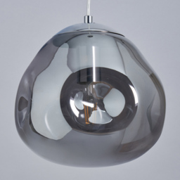 Wilder Ceiling Pendant Light with Smoked Glass Shade, Chrome - thumbnail 5