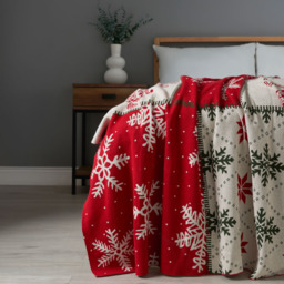 Christmas Patchwork Throw, Red