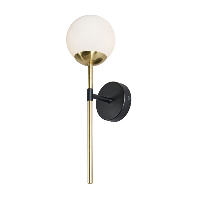 Sadie Bathroom Wall Light, Black and Brass - image 1