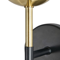 Sadie Bathroom Wall Light, Black and Brass - thumbnail 8