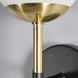 Sadie Bathroom Wall Light, Black and Brass - thumbnail 6