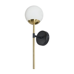 Sadie Bathroom Wall Light, Black and Brass - thumbnail 7