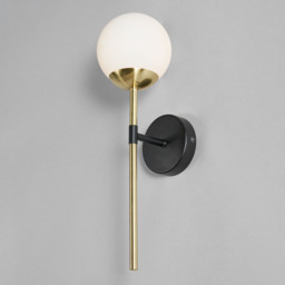 Sadie Bathroom Wall Light, Black and Brass - thumbnail 4