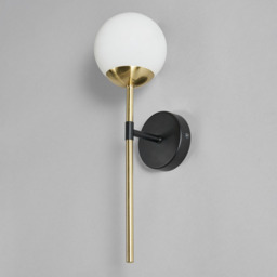 Sadie Bathroom Wall Light, Black and Brass - thumbnail 5