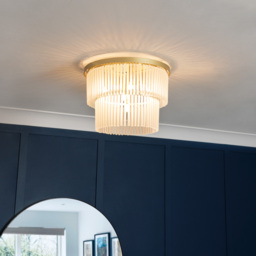Aubrey Tiered Flush Ceiling Light, Brass - thumbnail 3