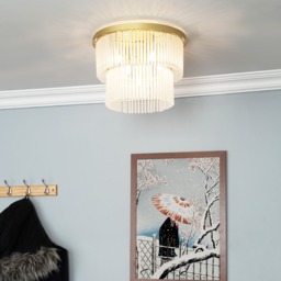 Aubrey Tiered Flush Ceiling Light, Brass - thumbnail 7