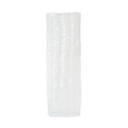 Large Square Milky Mottled Glass Vase, White - thumbnail 1