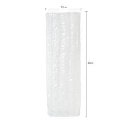 Large Square Milky Mottled Glass Vase, White - thumbnail 7