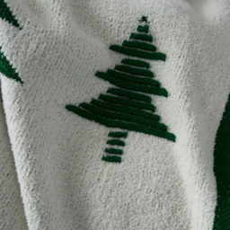 Christmas Tree Throw, Green and Natural - thumbnail 4