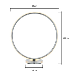 Lena Ring LED Table Lamp, Chrome - thumbnail 7