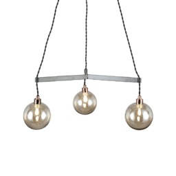 Juniper 3 Light Ceiling Pendant, Copper and Black - thumbnail 1