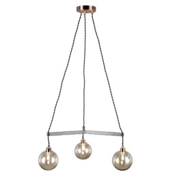 Juniper 3 Light Ceiling Pendant, Copper and Black - thumbnail 7