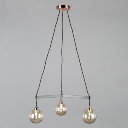 Juniper 3 Light Ceiling Pendant, Copper and Black - thumbnail 4