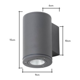 Taylor Up or Down IP54 Outdoor Wall Light, Anthracite - thumbnail 9