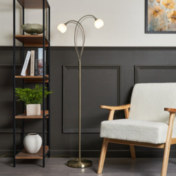 Soni Floor Lamp, Antique Brass - thumbnail 3