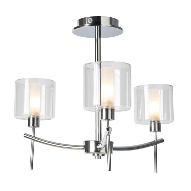 Ramona Semi Flush Bathroom Ceiling Light, Chrome - image 1